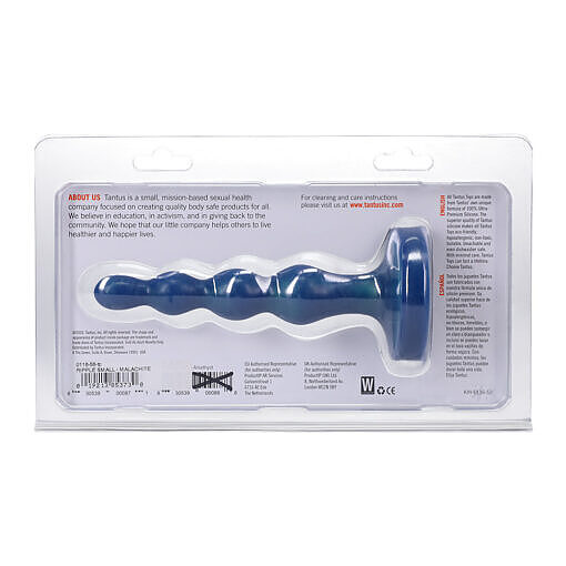 Tantus Ripple Small 8 in. Anal Beads Dildo Firm Malachite - Image 3