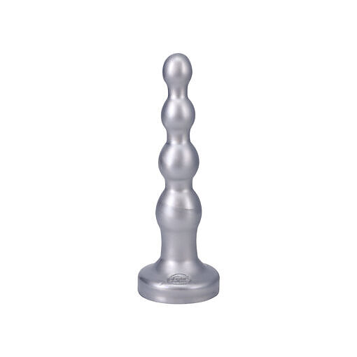 Tantus Ripple Large 8 in. Anal Beads Dildo Medium-Firm Silver - Image 2