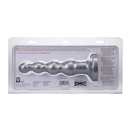 Tantus Ripple Large 8 in. Anal Beads Dildo Medium-Firm Silver - Image 3