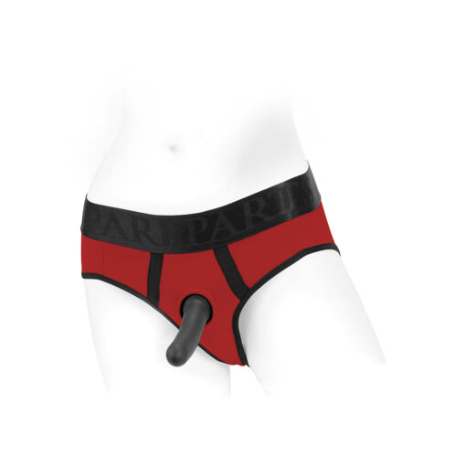 SpareParts Tomboi Nylon Briefs Harness Red/Black Size M - Image 6