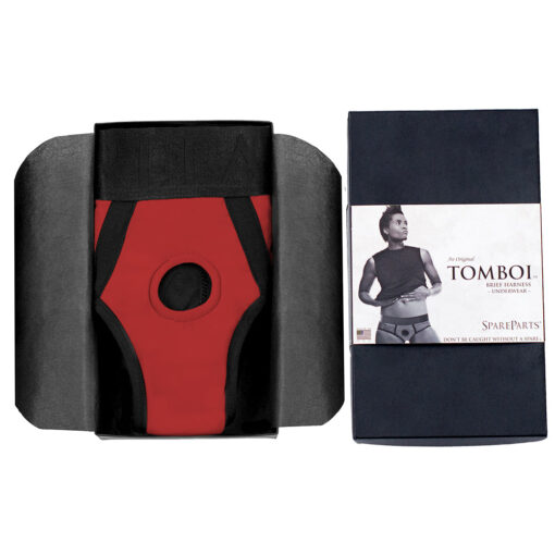 SpareParts Tomboi Nylon Briefs Harness Red/Black Size M - Image 8