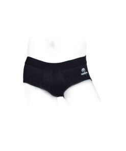 front view showing contoured pouch on a light background.