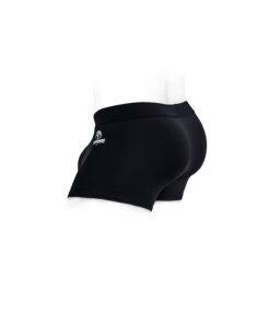 showing square cut leg and secure pouch panel.