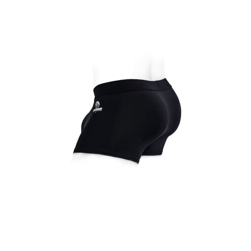 showing square cut leg and secure pouch panel.