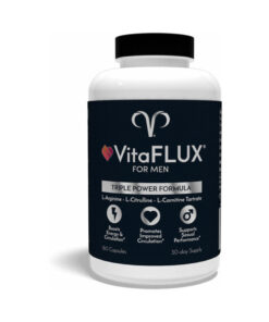 VitaFLUX for Men Supplement Pills 180-Count bottle with Promescent label on a clean white surface