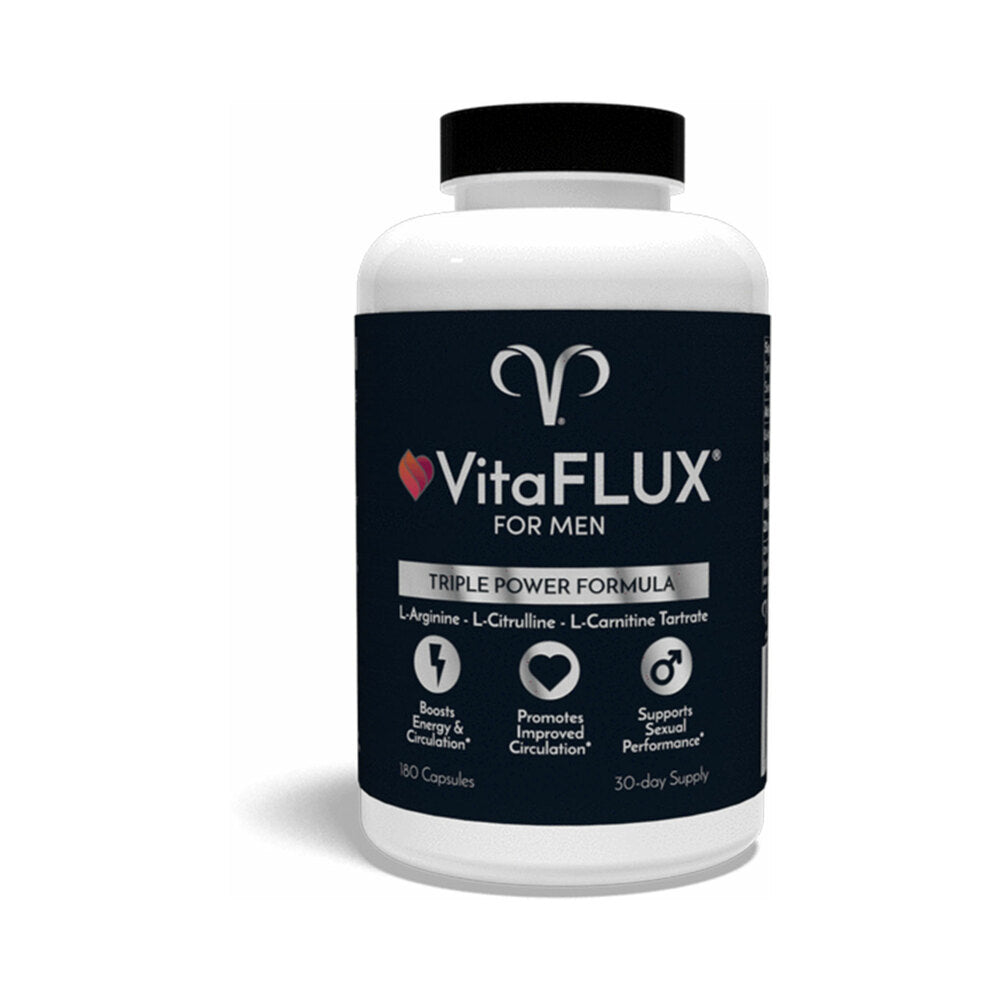 VitaFLUX for Men Supplement Pills 180-Count bottle with Promescent label on a clean white surface