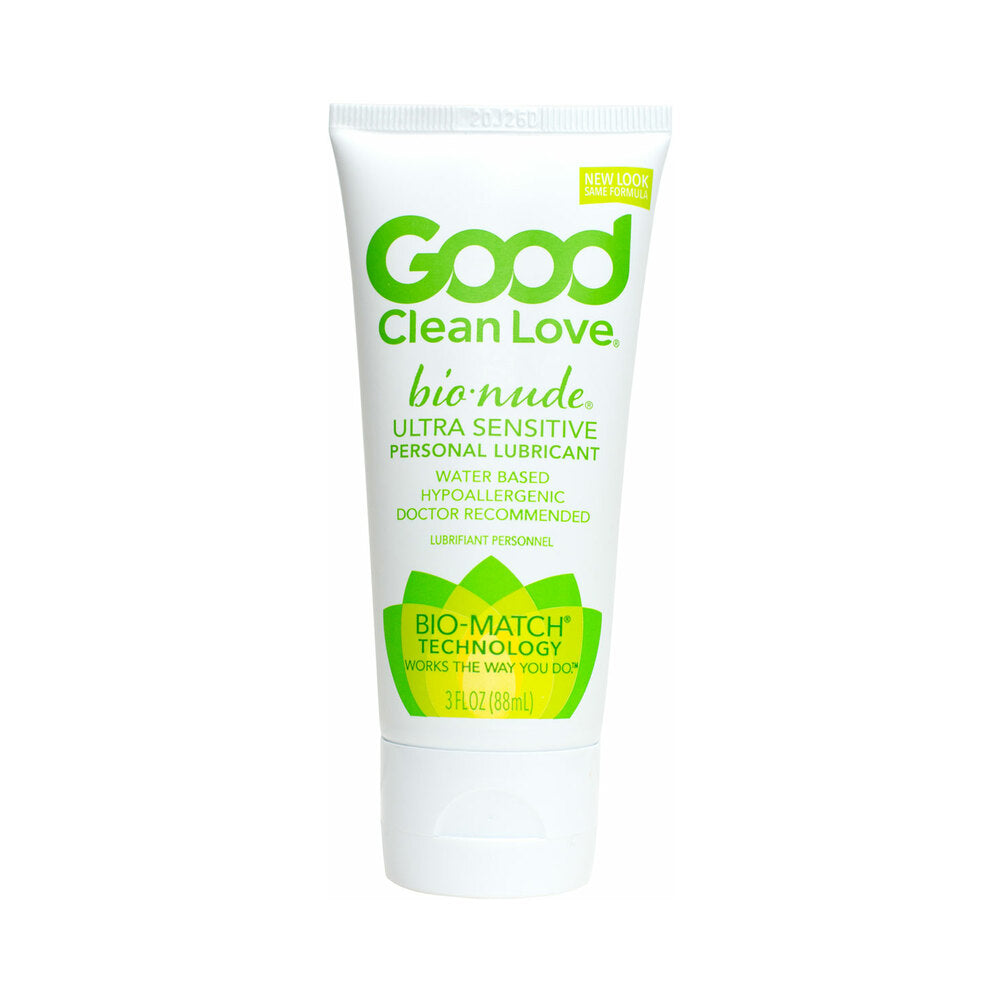 Good Clean Love BioNude Ultra Sensitive Personal Lubricant 3 oz bottle on a clean white background
