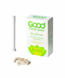 Good Clean Love BiopHresh Vaginal Homeopathic Suppository 10-pack box on white background
