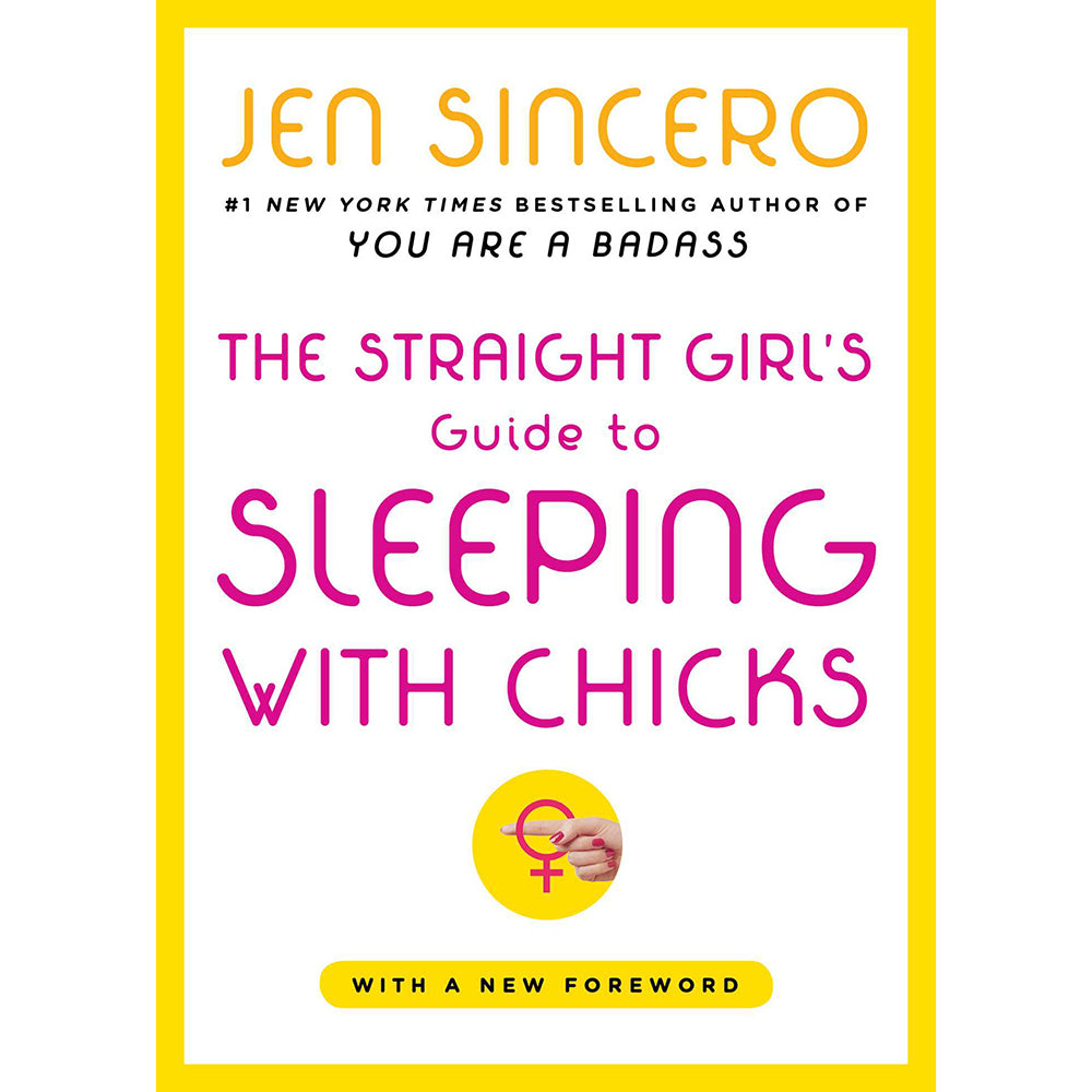 The Straight Girl's Guide to Sleeping with Chicks book cover featuring bold pink and white typography on a playful background.