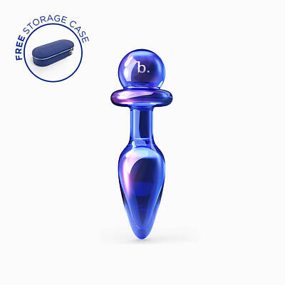 Biird Anii Glass Anal Plug: clear borosilicate glass anal plug with teardrop shape and flared base
