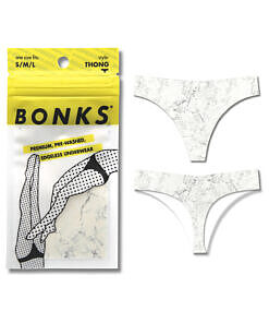 Bonks Rock Bottom Seamless Thong O/S in muted marble