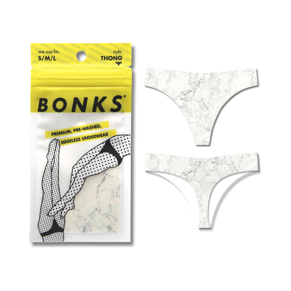 Bonks Rock Bottom Seamless Thong O/S in muted marble