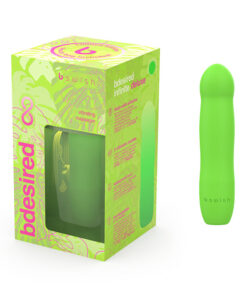 Paradise Green B Swish Bdesired Infinite Deluxe vibrator with monstera leaf texture on white background