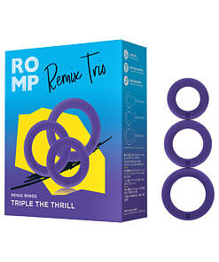 ROMP Remix Trio three stretchy non-vibrating penis rings in black