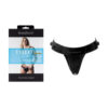 SpareParts Theo Cover Underwear Harness Black (Single Strap) Size B Nylon worn comfortably with sleek cover and clear O-ring detail.