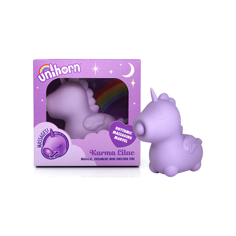 Unihorn Karma Lilac mini unicorn vibrator in soft lilac silicone