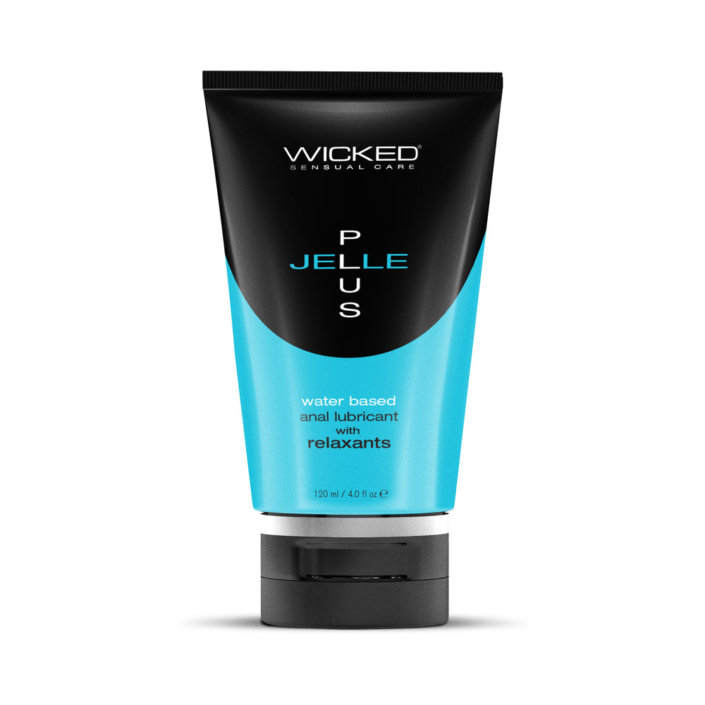 Wicked Jelle Plus Anal Lubricant with Relaxants 4 oz. thick water-based gel with clove oil and jojoba
