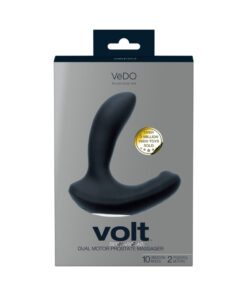 Black VeDO Volt rechargeable prostate vibe with adjustable shaft and perineum arm