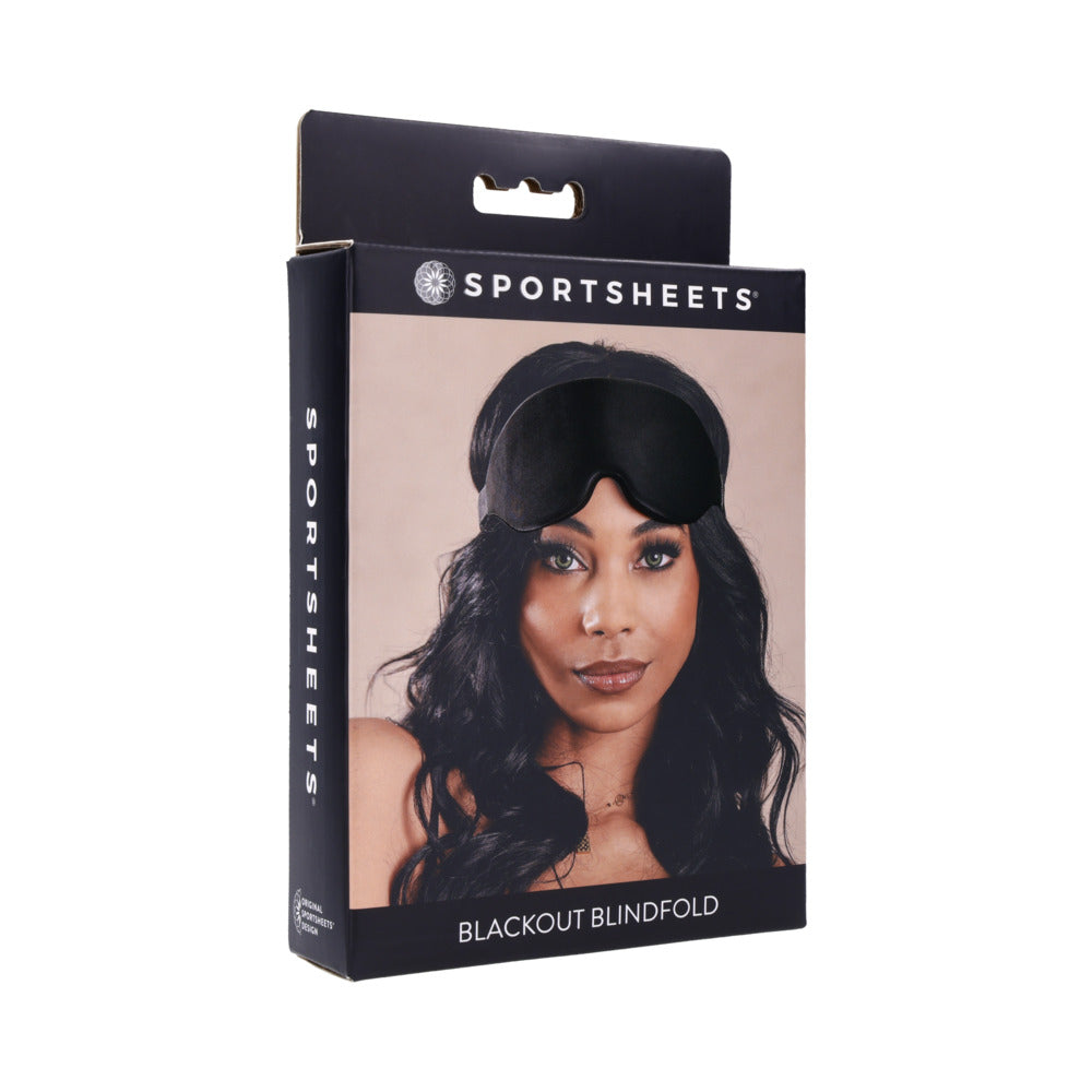 Sportsheets Blackout Blindfold showing contoured eye cups