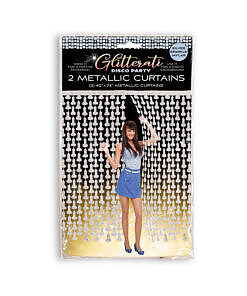 Silver metallic Penis Foil Curtains shimmering at bachelorette party photo backdrop