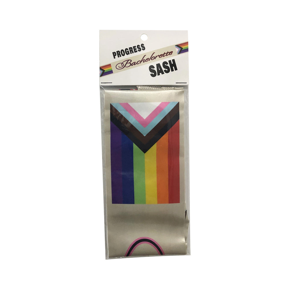Progress Bachelorette Sash displayed diagonally across a light background