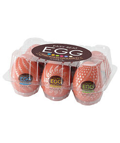 Tenga Hard Boiled II 6 Pack six textured EGGs in red