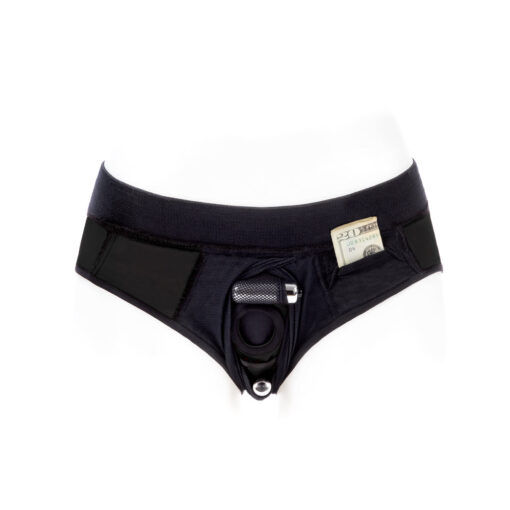 SpareParts Tomboi Cover Brief Style Underwear Harness Nylon Black/Black S - Image 6