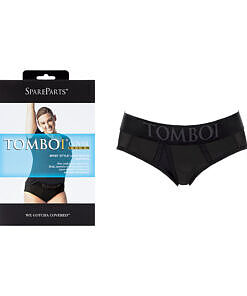 SpareParts Tomboi Cover Brief Style Underwear Harness in black nylon