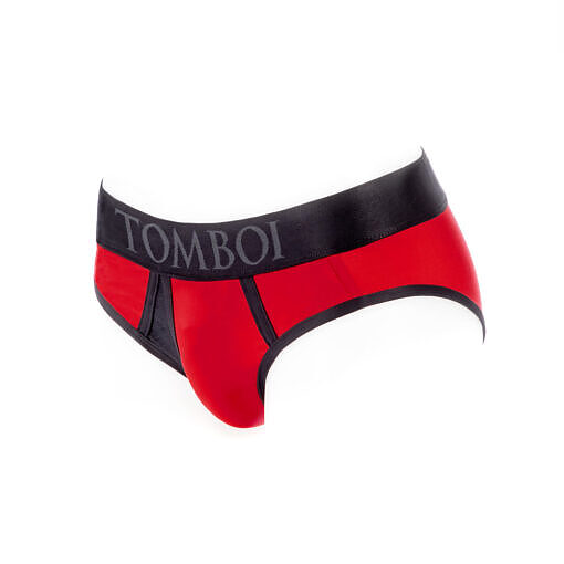SpareParts Tomboi Cover Brief Style Underwear Harness Nylon Red/Black XXS - Image 7