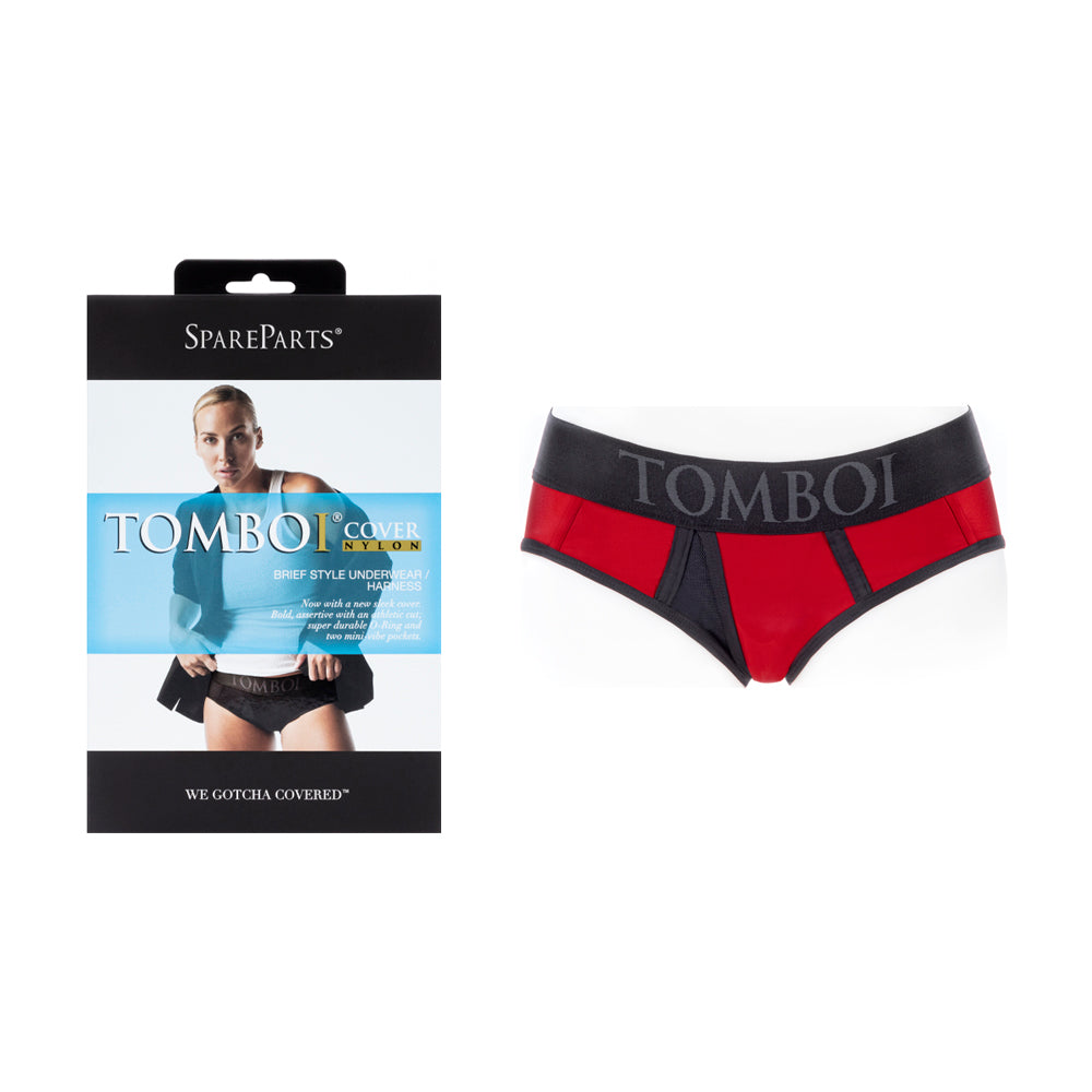 SpareParts Tomboi Cover harness in red and black nylon