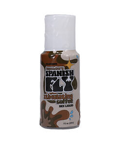 Spanish Fly Sex Liquid 1 oz Bulk bottle beside coffee beans