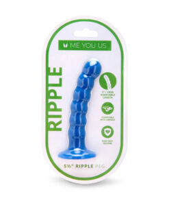Me You Us 5.5 in. Ripple G-Spot Peg with curved rippled silicone shaft on a clean white background