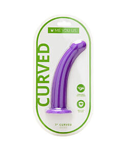 Me You Us 7 in. Curved Silicone Dildo Purple product image on white background