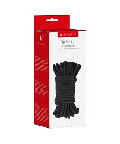 Me You Us Tie Me Up Rope 10m Black - natural cotton bondage rope for couples' restraint play