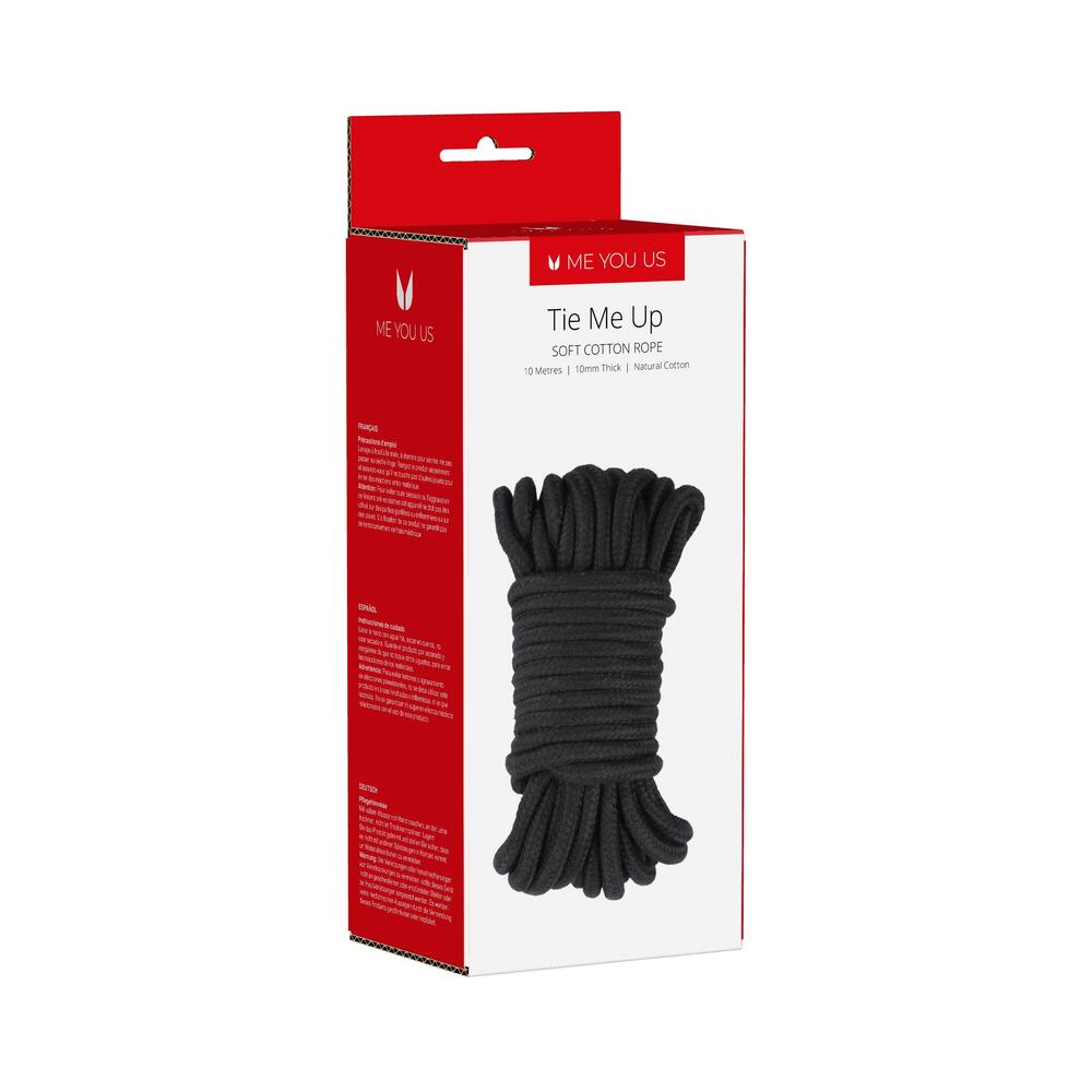 Me You Us Tie Me Up Rope 10m Black - natural cotton bondage rope for couples' restraint play