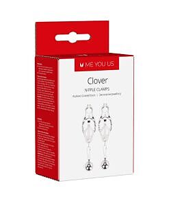 Me You Us Clover Nipple Clamp Silver - adjustable steel clamps with decorative weight