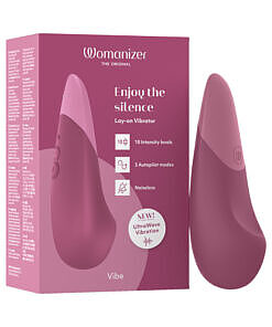 Womanizer Vibe Dusky Pink vibrator with smooth silicone finish