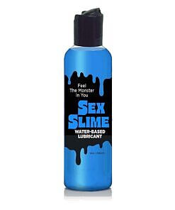 Sex Slime Water-Based Lubricant Blue 4 oz. bottle with disc cap for spill-free dispensing