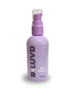 B-Luvd Anal Lube 4 oz water-based gel bottle with smooth silky stay-put gel on neutral background