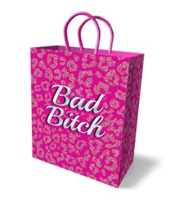 Bad Bitch Gift Bag in black with metallic pink text