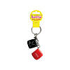 Super Fun Key Chain Sex Dice attached to keyring with two white dice showing red text prompts