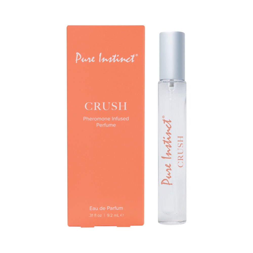 Pure Instinct Crush pheromone perfume spray 0.31 oz bottle on a white background