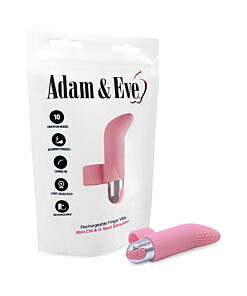 Adam & Eve Silicone Rechargeable Finger Vibe in bag packaging
