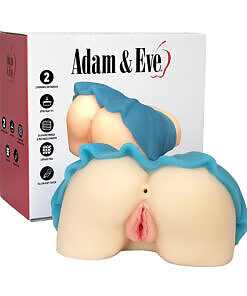 Side view of Adam & Eve College Coed Backdoor Booty Masturbator showing dual entry points and realistic molded details.