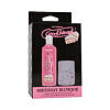 GoodHead Birthday Blowjob Kit stroker with soft translucent sleeve and internal massage beads on a festive party background