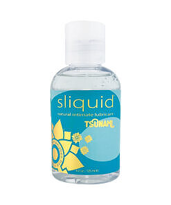 Sliquid Tsunami water-based lubricant 4.2 oz bottle with ultra-thick clear gel for intimate comfort.