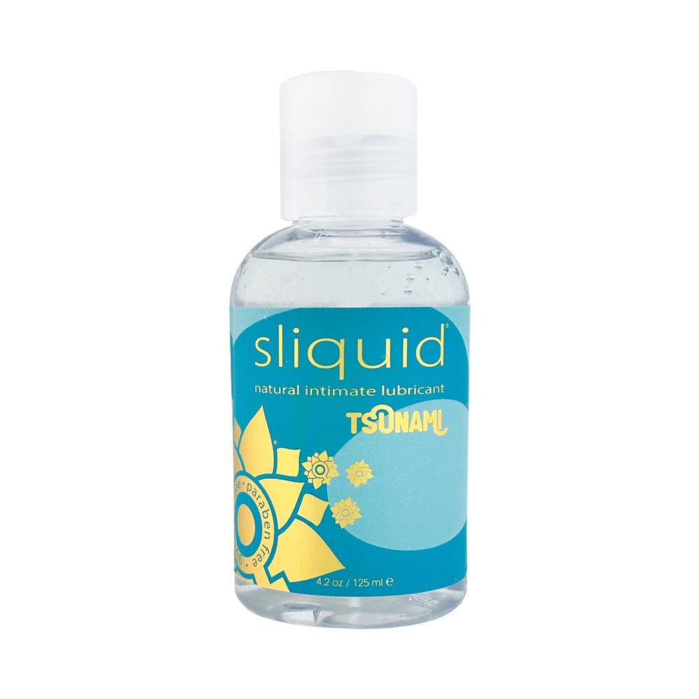 Sliquid Tsunami water-based lubricant 4.2 oz bottle with ultra-thick clear gel for intimate comfort.