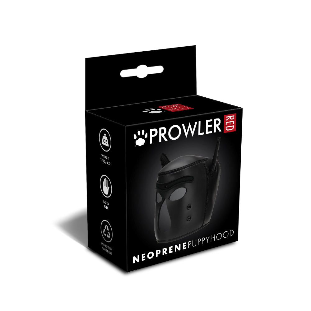 Prowler RED Neoprene Puppy Hood in black neoprene with exposed eyes