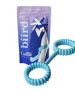 Biird Biind Silicone Cuffs Mint in soft mint silicone with adjustable buckles on a light background.