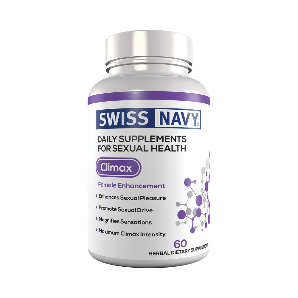 Swiss Navy Climax For Her 60ct bottle on a clean white background